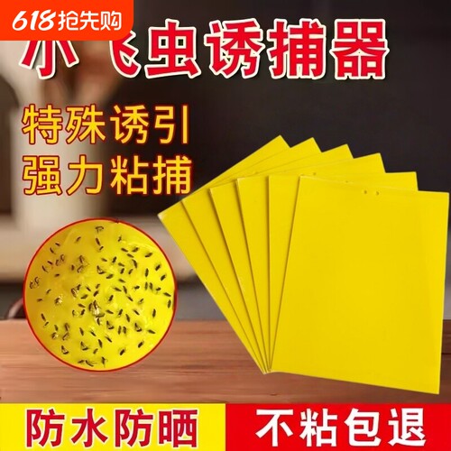 黄板双面粘虫板大棚专用小黑飞果蝇诱捕器诱虫板贴纸农用家用花园