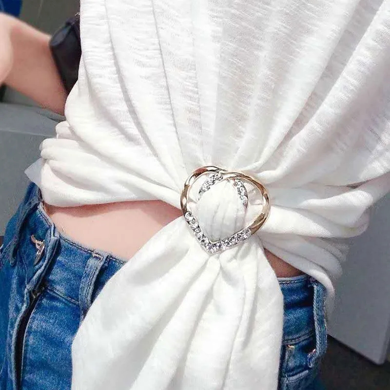 衣角扣t恤扣环固定下摆打结扣韩版创意丝巾扣高档两用奢华方巾扣