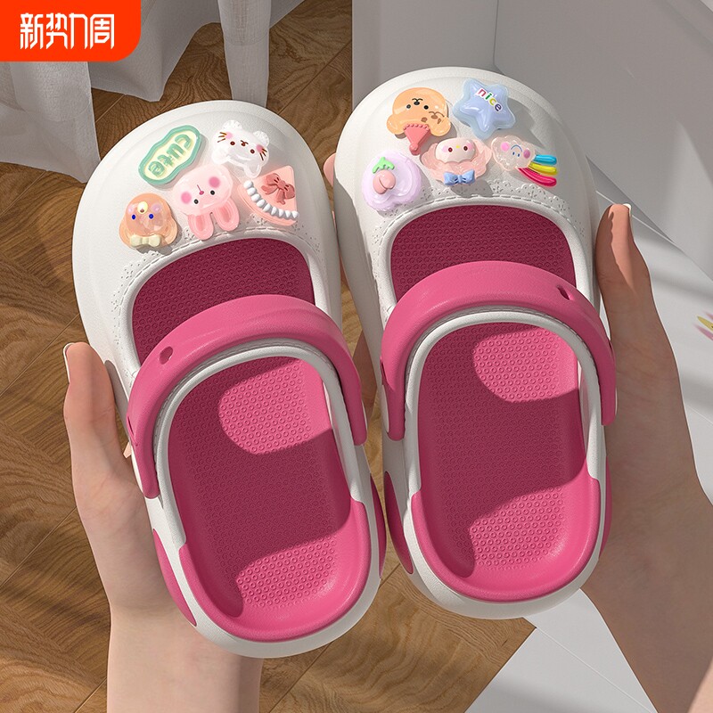 女童拖鞋夏季新款洞洞鞋女孩外穿玛丽珍凉拖鞋儿童eva防滑不臭脚