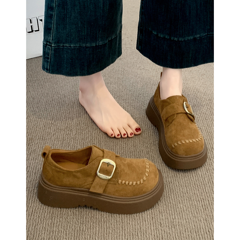 厚底全包勃肯鞋女2025新款爆款秋季一脚蹬博肯单鞋增高乐福鞋百搭