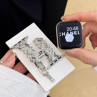 镶钻麦穗适用华为手表FIT4表带女款 fit3创意春夏金属智能运动配件Huawei 高级感轻奢ins风fit4pro