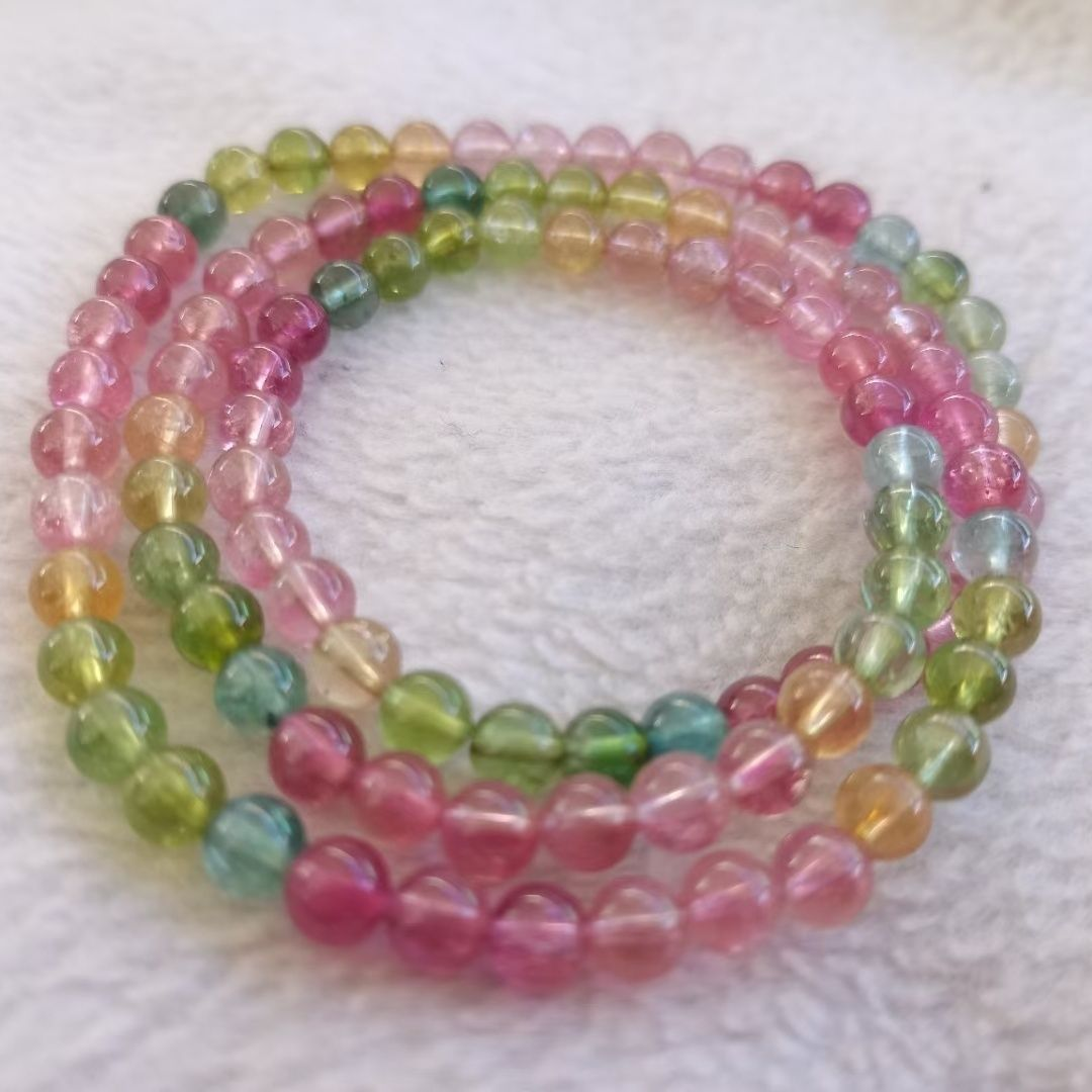 马卡龙彩虹糖果碧玺多圈手链色彩鲜艳手串女饰品礼物一物一图