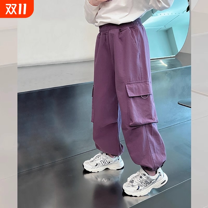 女童洋气休闲裤大童装潮搭工装裤儿童炸街长裤子女孩2025春秋新款