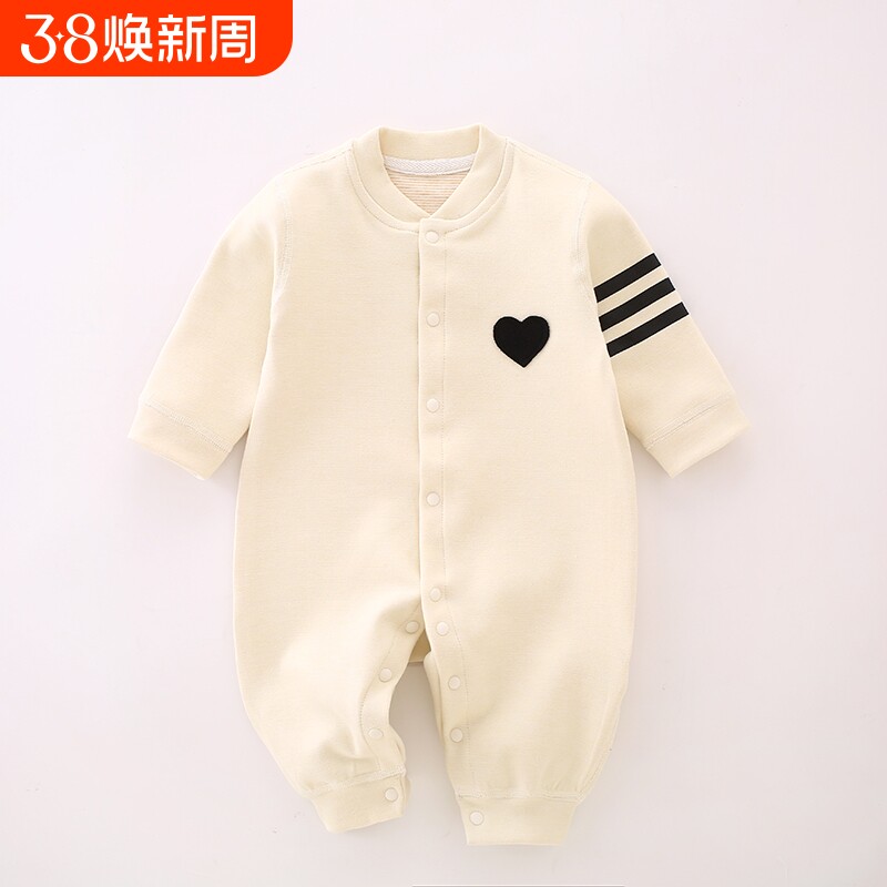 婴儿秋冬无骨德绒连体衣宝宝羊绒哈衣家居服婴幼儿蚕丝爬服加绒