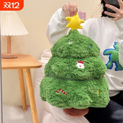 创意圣诞树玩偶毛绒玩具麋鹿公仔圣诞老人抱枕女孩儿童圣诞节礼物