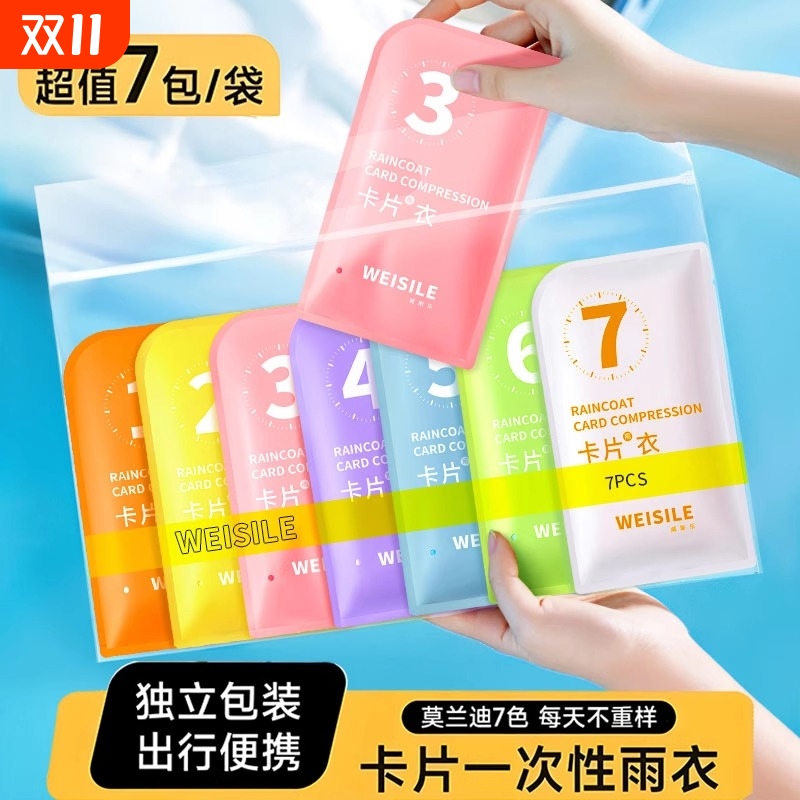 卡片一次性雨衣儿童成人外穿加厚