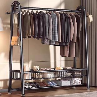 衣帽架晾衣架落地室内房间挂衣架子家用卧室衣服收纳架床尾客厅