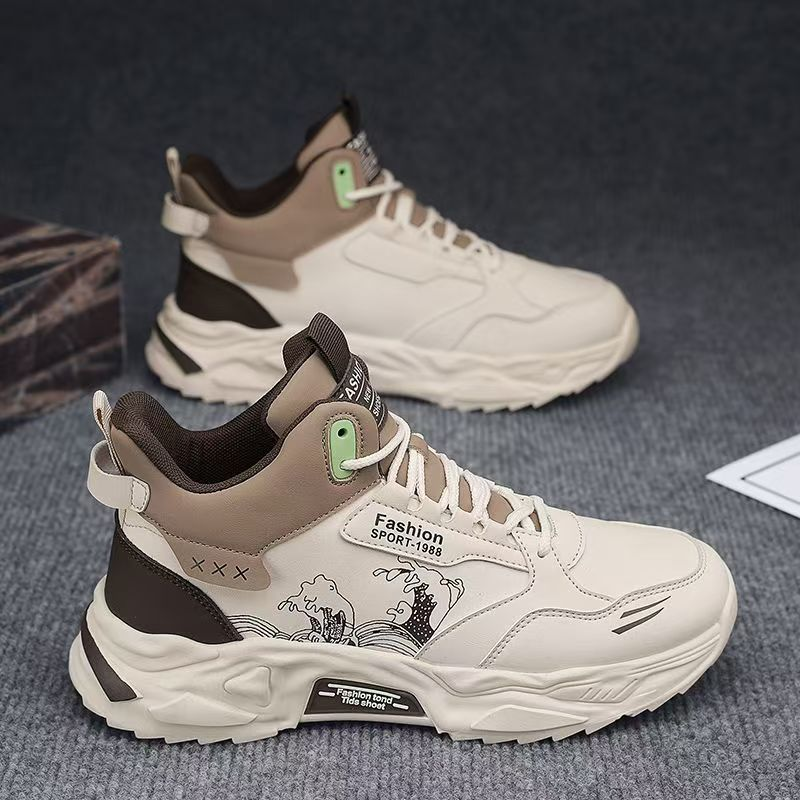 高帮男鞋秋冬2025新款青少年潮牌老爹鞋男增高篮球运动跑步鞋冬季