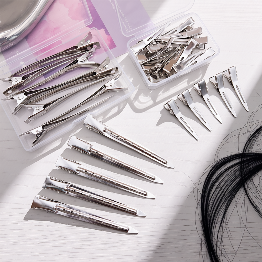 定位夹化妆师手推波纹夹影楼化妆师染烫造型无痕夹美发分区鸭嘴夹