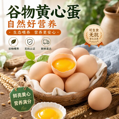 可生食30枚鲜大鸡蛋媲美土鸡蛋