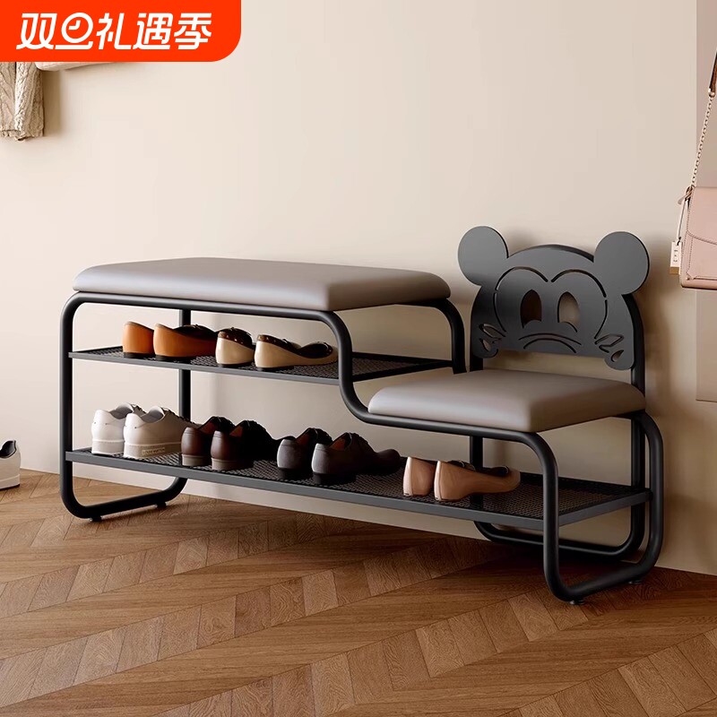 换鞋凳门口家用可坐式穿鞋凳进门凳入户鞋柜坐凳一体软包坐垫鞋架