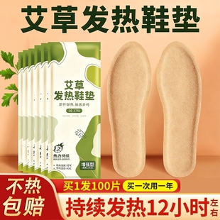 艾草自发热鞋 12自加热充电回购 垫女暖足贴宝宝热帖男保暖脚底冬季