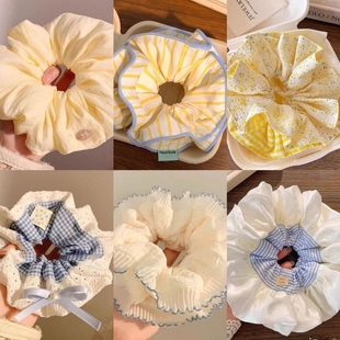 大肠发圈头绳奶油超大法式简约气质云朵高级丸子头饰复古发绳发饰