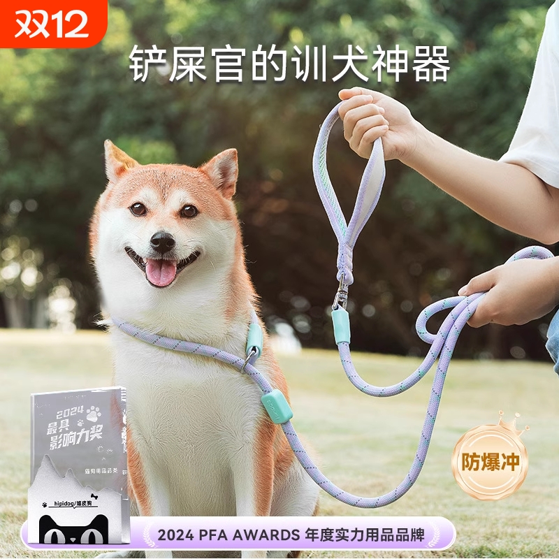 狗狗牵引绳防爆冲p绳p链遛狗绳狗链子小中大型犬栓训犬狗绳项圈
