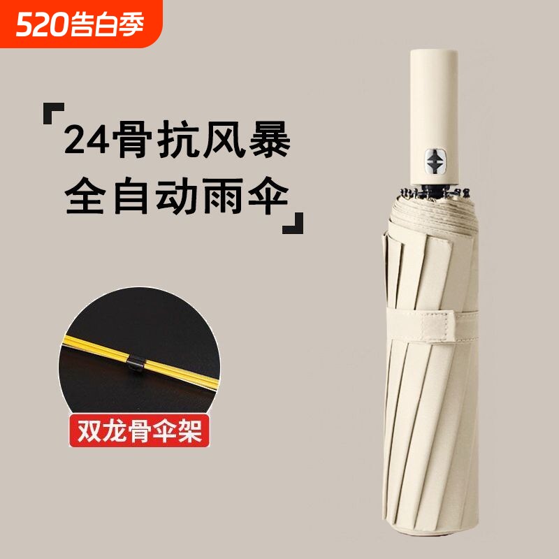 24骨全自动雨伞折叠太阳伞晴雨两用遮阳伞防晒防紫外线广告伞