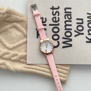 儿童石英表男女学生创意少女孩初高中考试猫咪手表看时间夜光普通