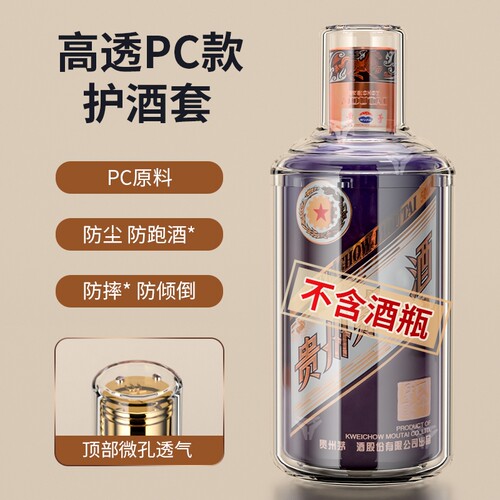 2026马年生肖白酒瓶保护套飞天酒盒防跑酒透明展示壳收藏密封珍享
