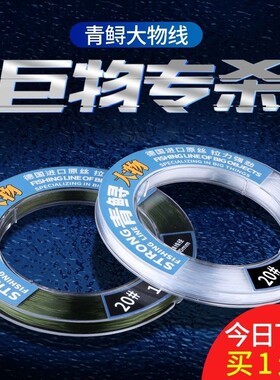 大物线子线青鱼强拉力鱼线主线鲟鱼鲢鳙翘巨物尼龙线原丝16号12号