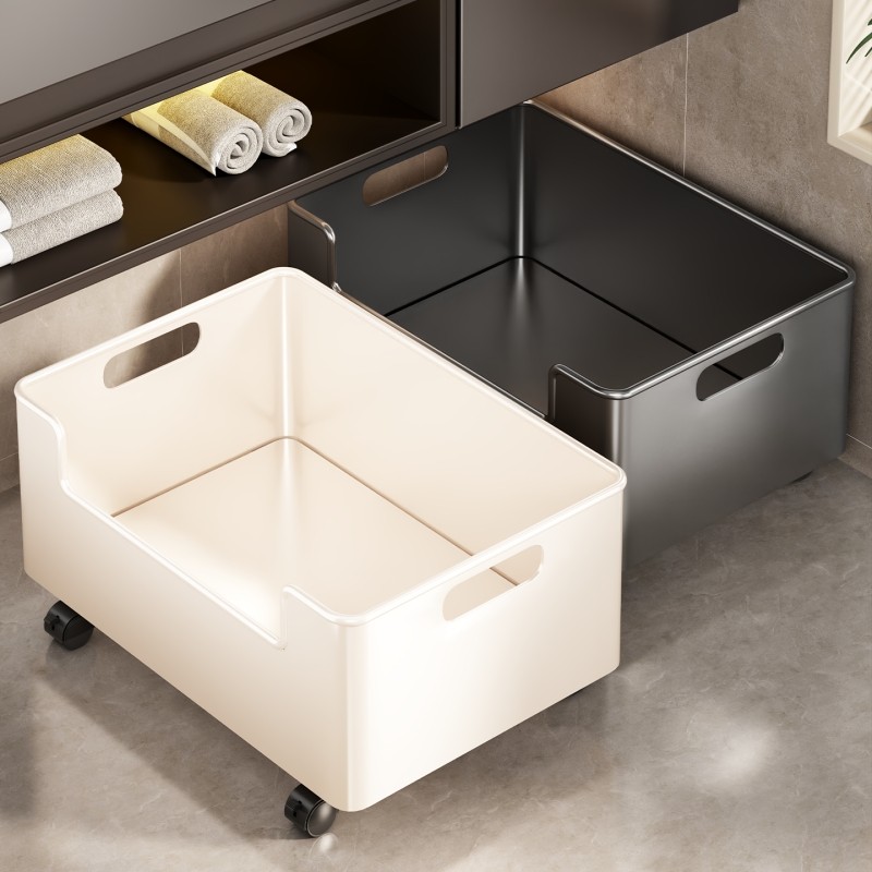 浴室柜下置物架子卫生间洗衣机边洗衣篮脏衣篓小推车收纳筐带轮