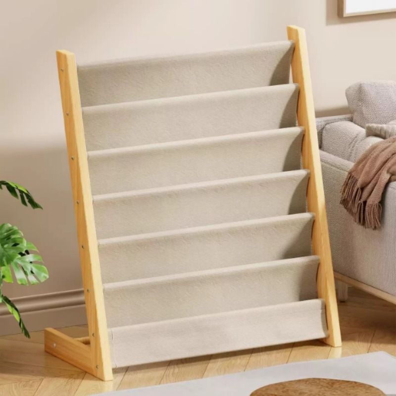 宝宝实木书刊价婴儿阅读架绘本故事书架落地式幼儿园儿童房报刊