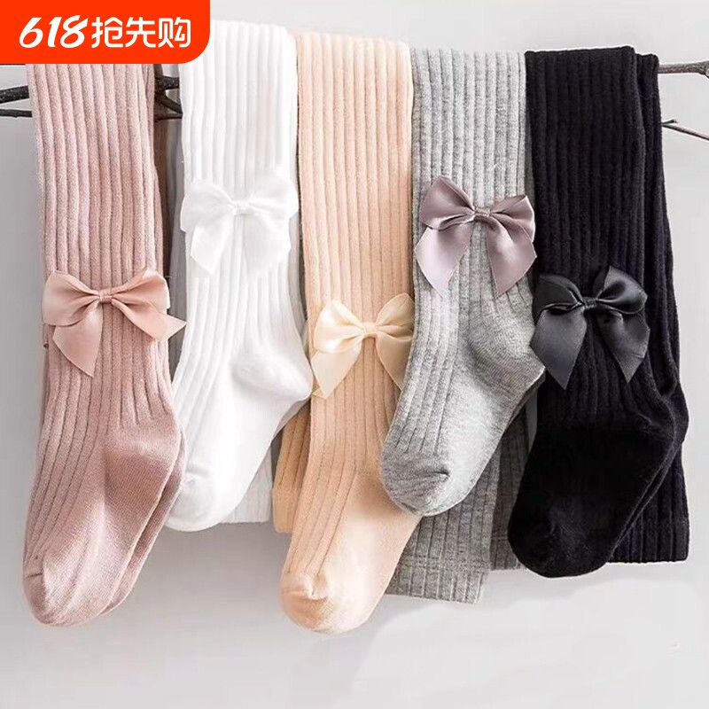 婴儿打底裤女童春秋薄款纯棉大PP儿童外穿宝宝连体连裤袜袜子