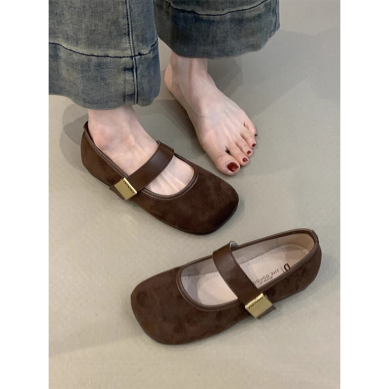 法式平底浅口玛丽珍单鞋女2025新款夏秋芭蕾温柔晚晚鞋豆豆鞋圆头