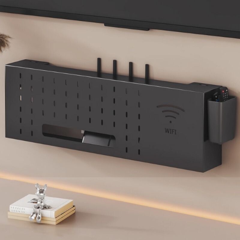 路由器wifi收纳盒墙上免打孔电视机顶盒置物架壁挂式光猫理线盒子