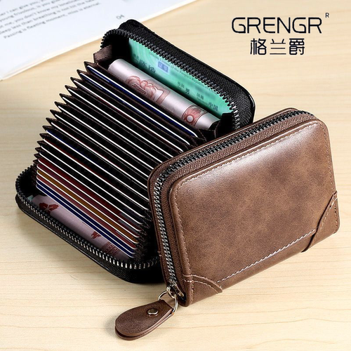 卡包男士风琴大容量驾驶证多防消磁复古小巧卡片包超薄卡位卡夹女