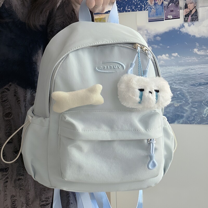 小书包女少女学生迷你双肩包小型高颜值简约休闲mini背包粉色通勤图片