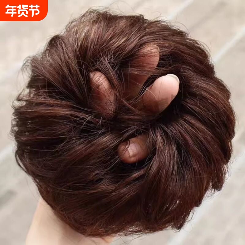 蓬松假发包丸子头女发圈盘发器蓬松哑光仿真盘发花苞发髻头花自然
