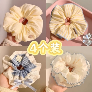 奶油超大法式 大肠气质云朵简约发圈高级丸子头饰复古发绳头绳发饰