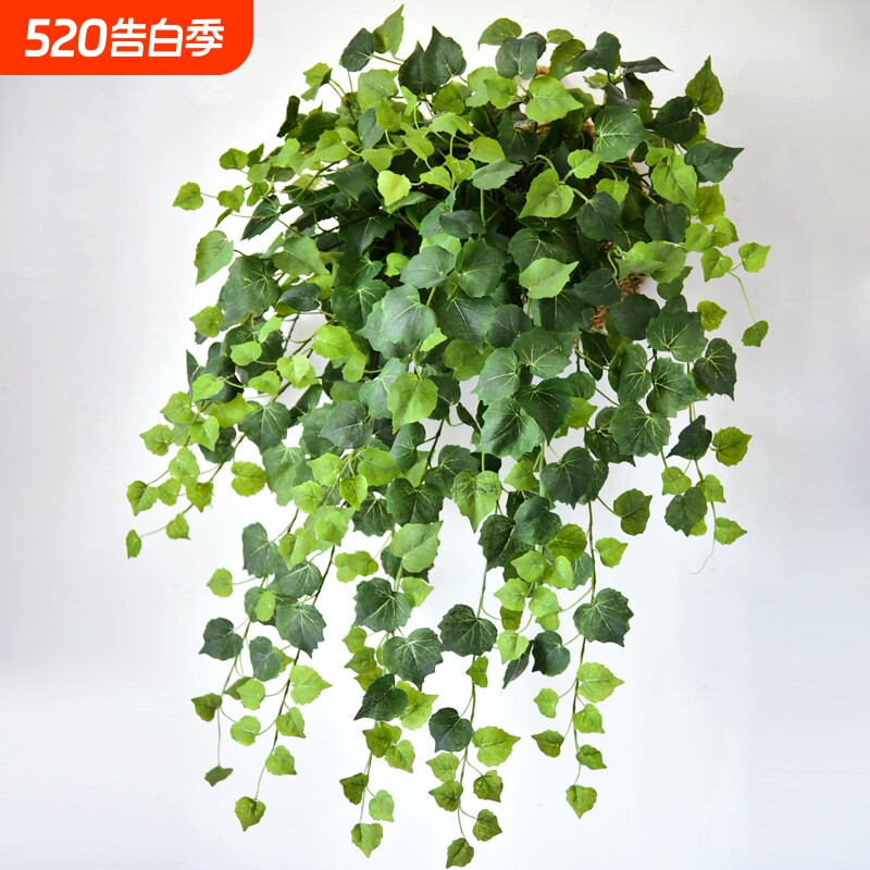 仿真菩提树叶叶子墙壁挂假花藤条装饰塑料花藤蔓植物绿植墙面吊兰