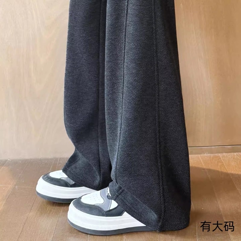 醋酸毛呢阔腿裤女秋冬季加绒2025新款窄版直筒小个香蕉弯刀裤大码,女装/女士精品,大码裤装,淘宝优惠券,粉丝福利购,淘宝优惠卷