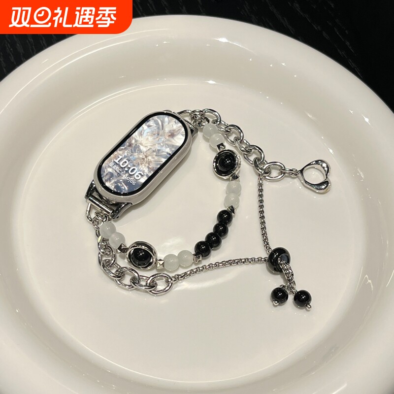 【珍珠手链】适用小米手环10表带9nfc陶瓷款8手带7夏天6女生5/3手链4智能运动xiaomi十九八代pro腕带数码配件