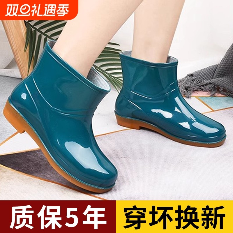雨鞋女款成人防水防滑牛筋底外穿时尚工作低筒胶鞋雨靴套鞋女士