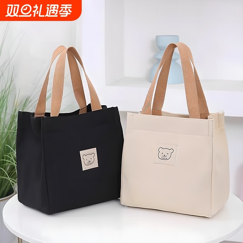 小号饭盒手提袋2024单肩包包女士手拎包便当包上班帆布包提包新款