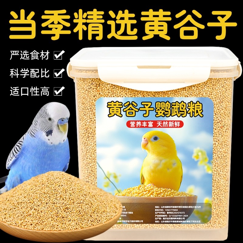 新黄谷子带壳小米5斤鸟粮食物黍子鸟食玄凤牡丹虎皮专用鹦鹉饲料