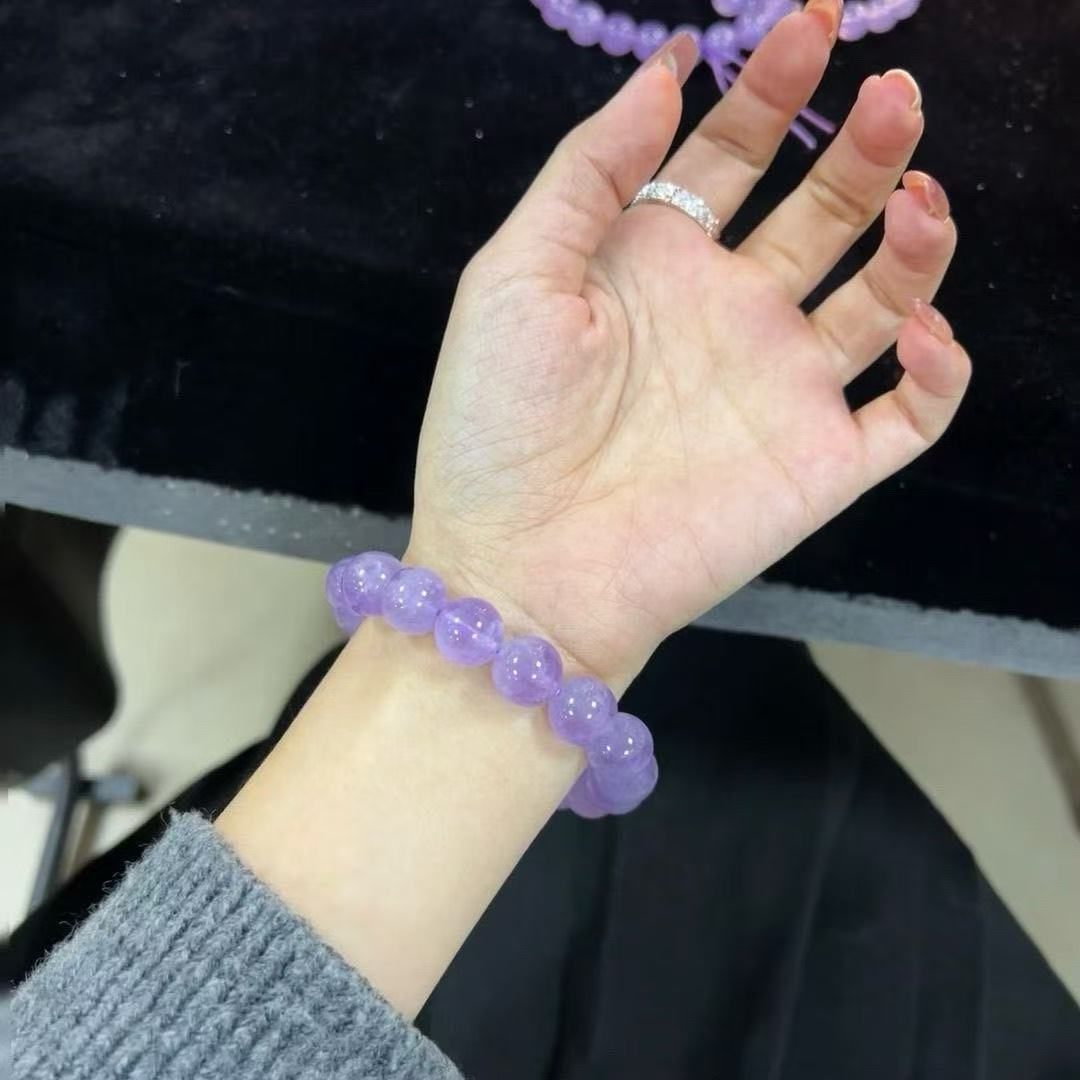 轻奢紫色首饰女款手串高级感女士冰种紫水晶薰衣草同款手链