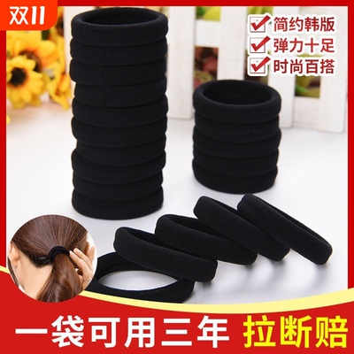 头绳新款橡皮筋女扎头绑头发绳高弹力耐用皮套高马尾黑色发圈