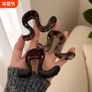 简约异形几何半扎发抓夹女气质鲨鱼夹发卡后脑勺夹子头饰发夹发饰