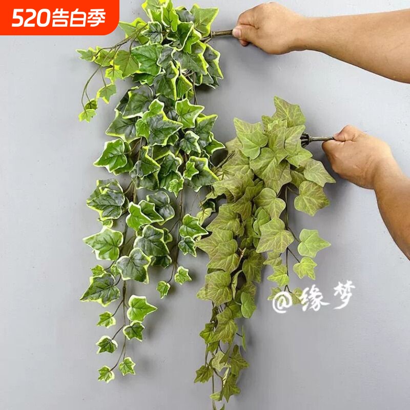仿真花藤条地瓜叶壁挂绿叶吊顶植物装饰用的假树叶绿植藤蔓常春藤