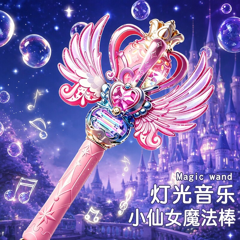 艾莎公主魔法棒女童仙女棒发光音乐小女孩小魔仙玩具粉色儿童爱莎图片