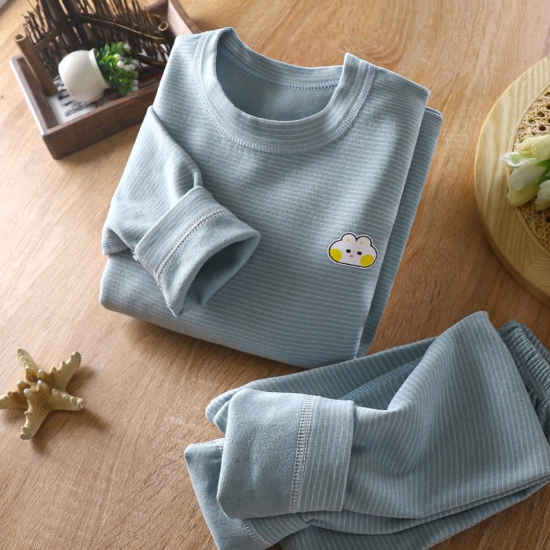 儿童保暖内衣秋衣秋裤德绒套装男女宝宝加厚中大童家居服睡衣秋冬