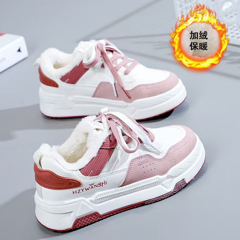 真皮加绒回力小白鞋女2025年秋冬季厚底保暖防滑板鞋休闲运动棉鞋