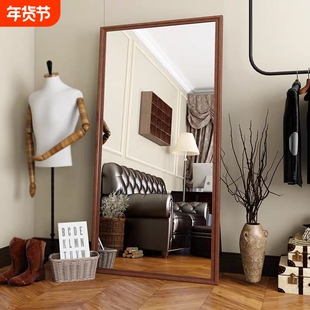复古镜子全身镜落地镜家用卧室服装店试衣镜可移动穿衣挂墙中古