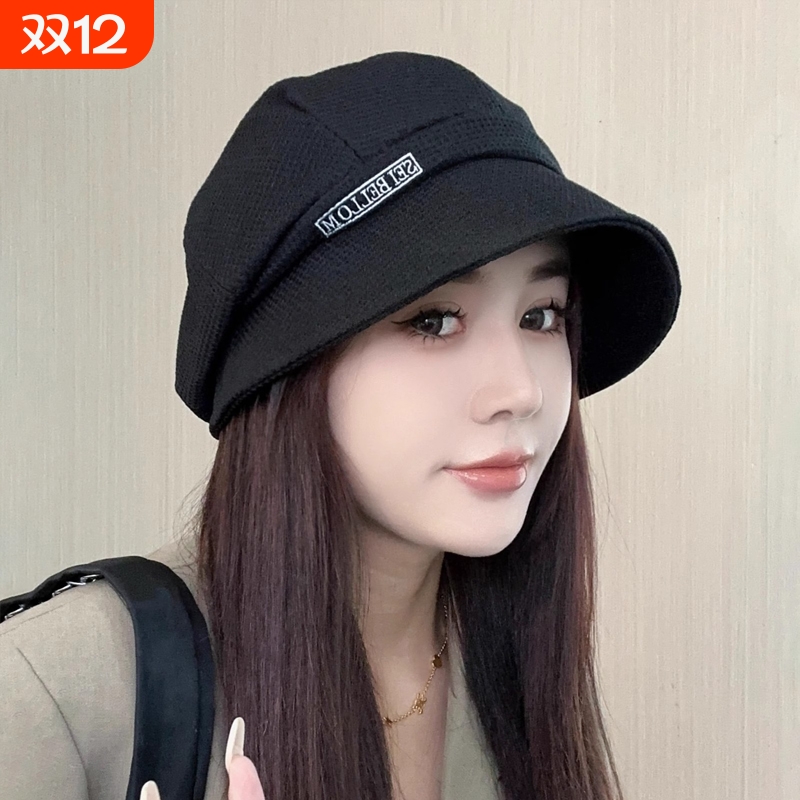 春夏新款三帽合一百搭鸭舌帽子女大头围渔夫帽褶皱堆堆显脸小盆帽