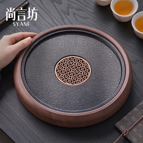 仿乌金石茶盘家用高档小型茶托盘