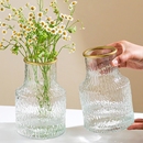 冰川玻璃花瓶ins风大口客厅卧室桌面水养插花摆件装 饰大气办公室