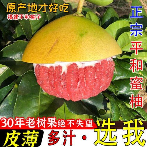 红心柚子福建平和红肉蜜柚新鲜水果当季葡萄三红琯溪整箱多仓发货