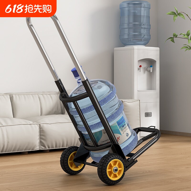 拉水小车家用桶装水小拉车折叠超轻便小推车便携手推车爬楼梯神器